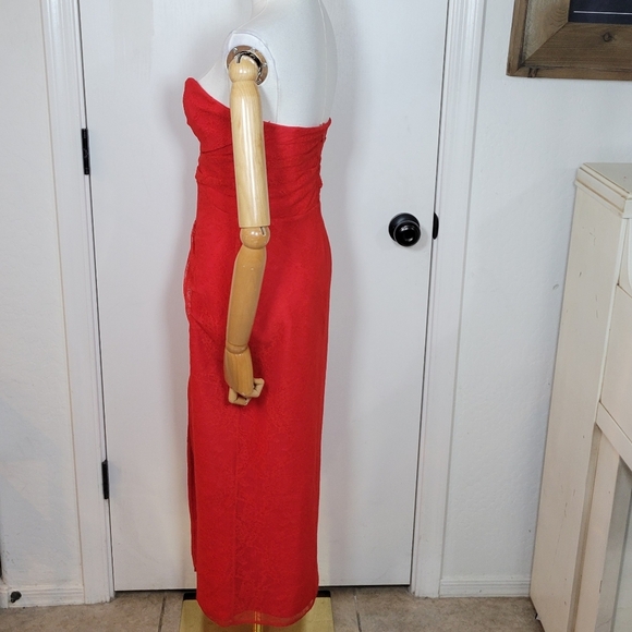 Lovers + Friends Cubales Red Lace Midi Dress Size Small Romantic & Chic - Picture 5 of 12